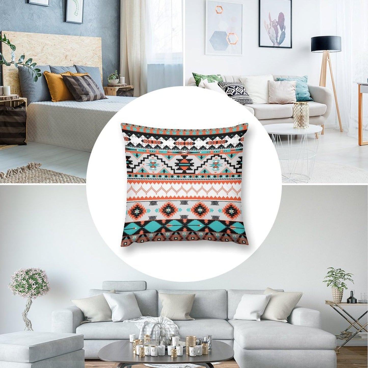 Yoakiet Aztec Pillow Covers,Boho Colourful Vintage Traditional Abstract Geometric Aztec Texture Pillow Covers with Hidden Zipper Set of 2 for Bedroom Living Room Sofa Cushion16 x16