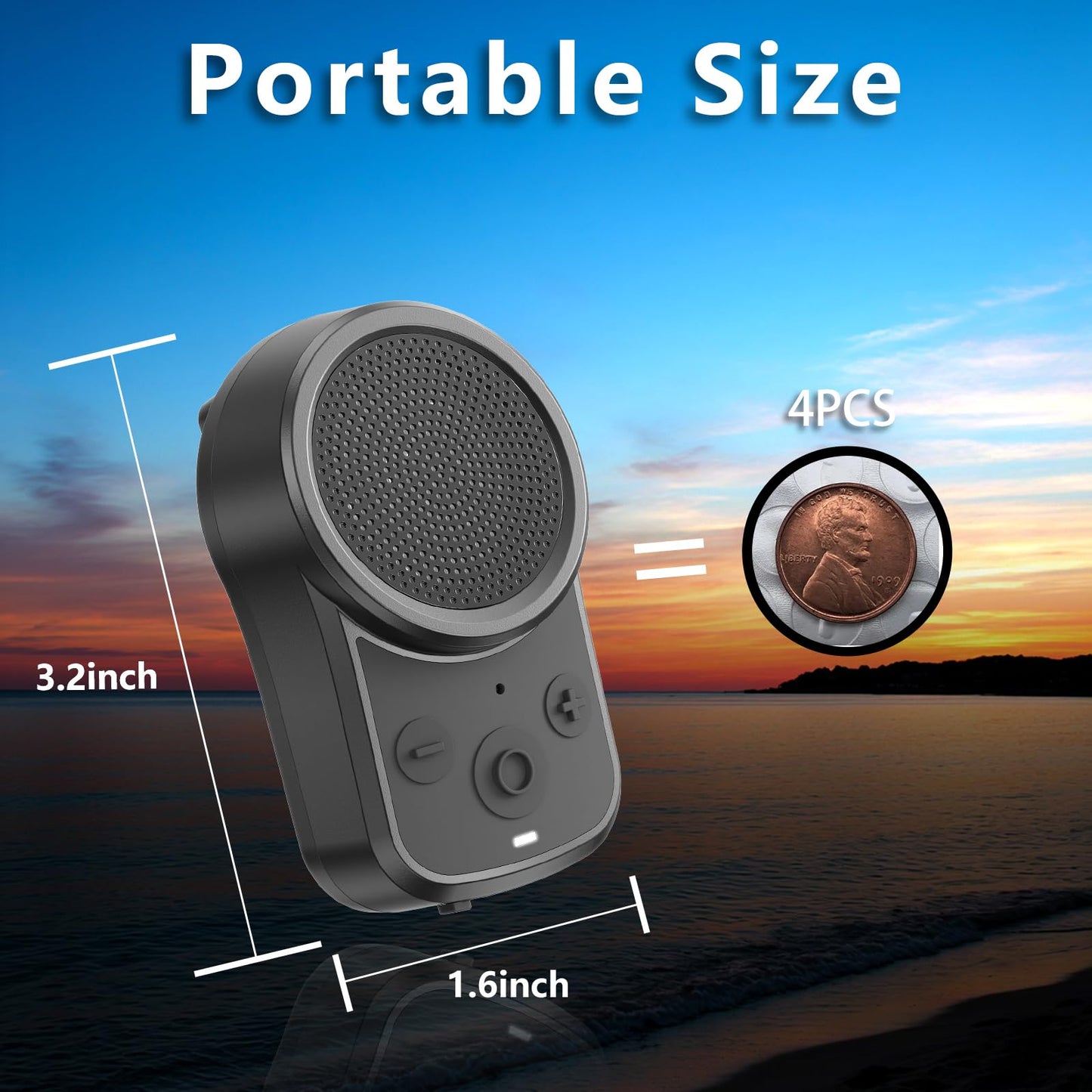 Mini Bluetooth Speaker, Clip-On Portable Speaker with Built-in Mics Hands-Free Music and Calls for Hiking/Biking, Waterproof Adjustable Volume Wearable Bluetooth Speakre, Gifts for Women/Men