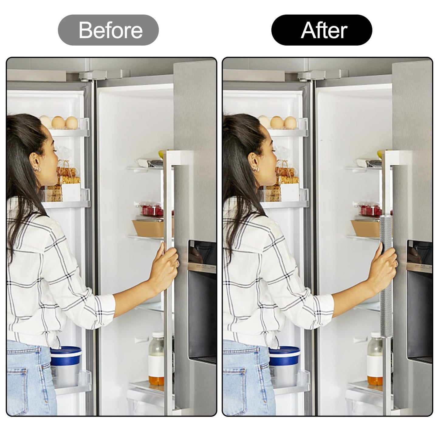 Sheskind Refrigerator Door Handle Covers Keep Fridge Clean and Beautiful, Pack of 2 (16"*4", Plush)