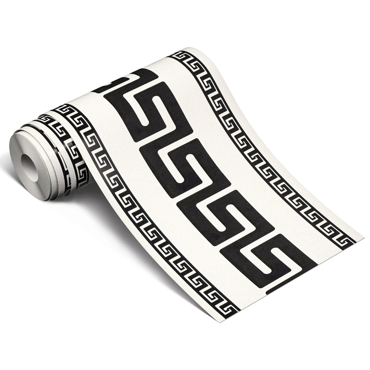 WAPANE 3D Wallpaper Border Peel and Stick 5.1" x 196.8" Self Adhesive Removable Waterproof and Oilproof Wall Border Baseboard for Living Room Bedroom Bathroom Mirror Ceiling Decorative Line, Black