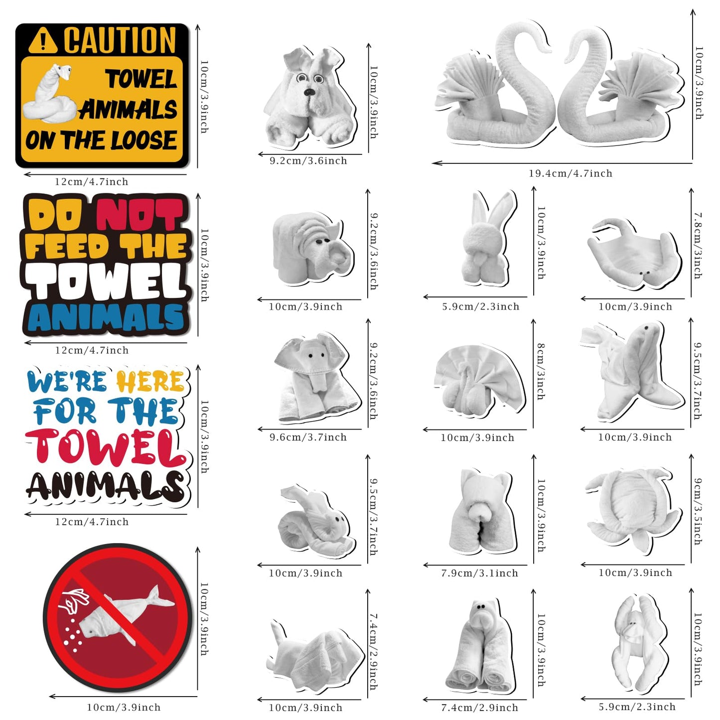 90shine 18PCS Cruise Door Magnets Decorations, Funny Animal Towel Magnetic Ship Cabin Decor