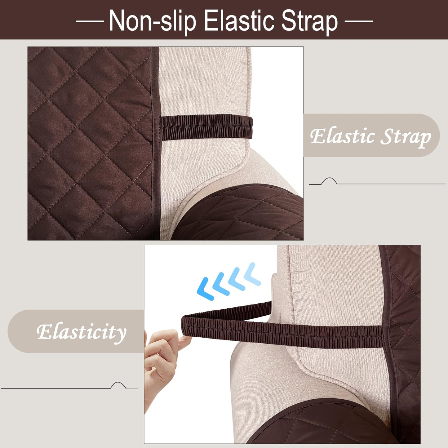 Luxshare Home Recliner Chair Covers Reversible Sofa Couch Cover for Pets Lazy Boy Furniture Protector(23''Chair,Chocolate/Beige)