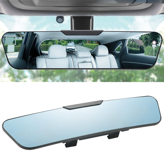LivTee Anti Glare Rear View Mirror - 11.2'' Wide Angle Panoramic Convex Curve Mirror Clip On - Eliminates Blind Spot and Glare for Cars, SUV, Trucks