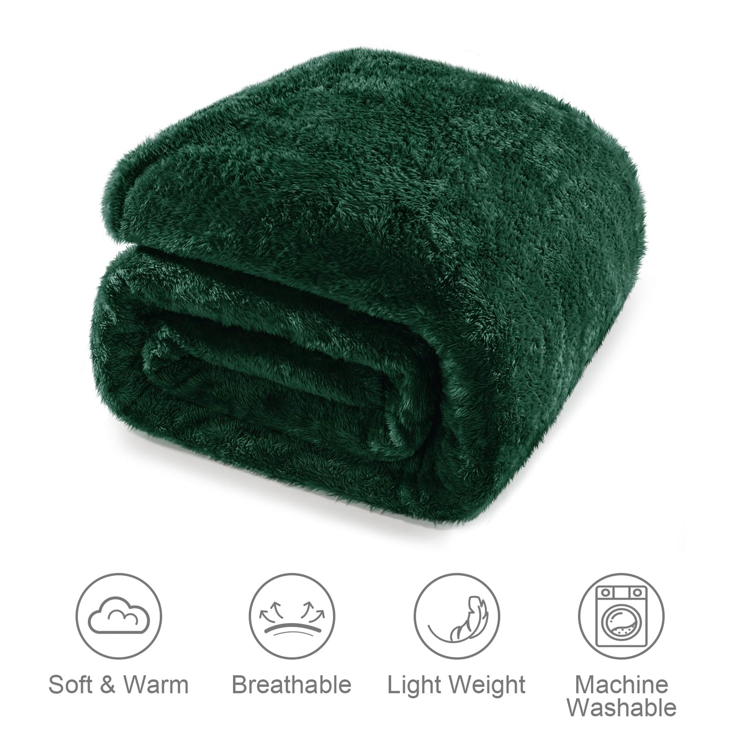 Whale Flotilla Emerald Green Queen Size Blanket for Bed, 300GSM Soft Warm Fleece Fabric, Decorative Lightweight Plush Fluffy Blankets for All Season, 90x90 Inch