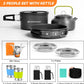 Odoland 16pcs Camping Cookware Set with Folding Camping Stove, Non-Stick Lightweight Pot Pan Kettle Set with Stainless Steel Cups Plates Forks Knives Spoons for Camping Backpacking Outdoor Picnic