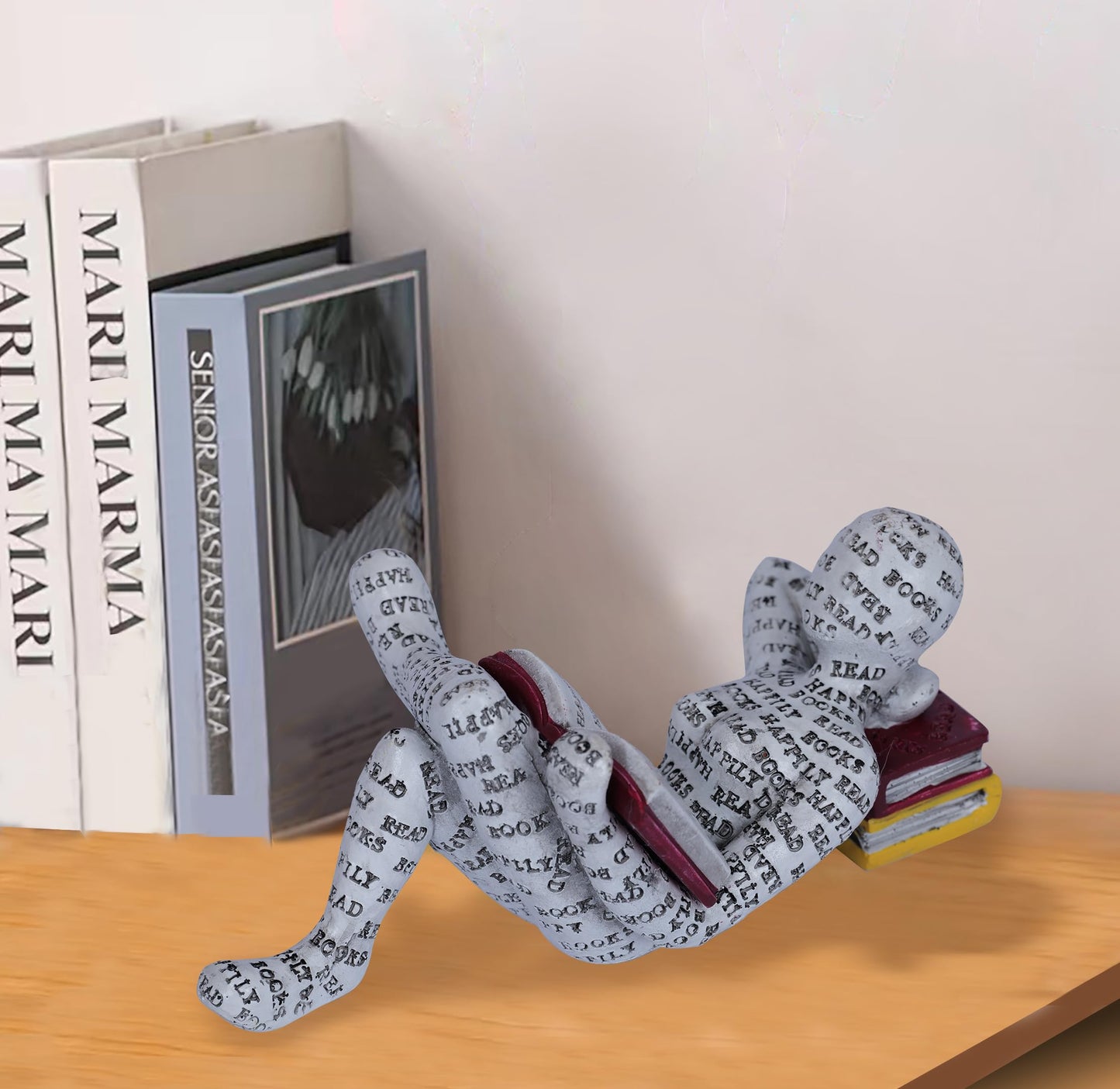 Reading Women Figurine Home Decor Gold Thinker Statue Nordic Modern Abstract Art Sculpture Resin Figurines for Living Room Desk Table Bookshelf Shelf Office Desktop Decoration (Style 9)