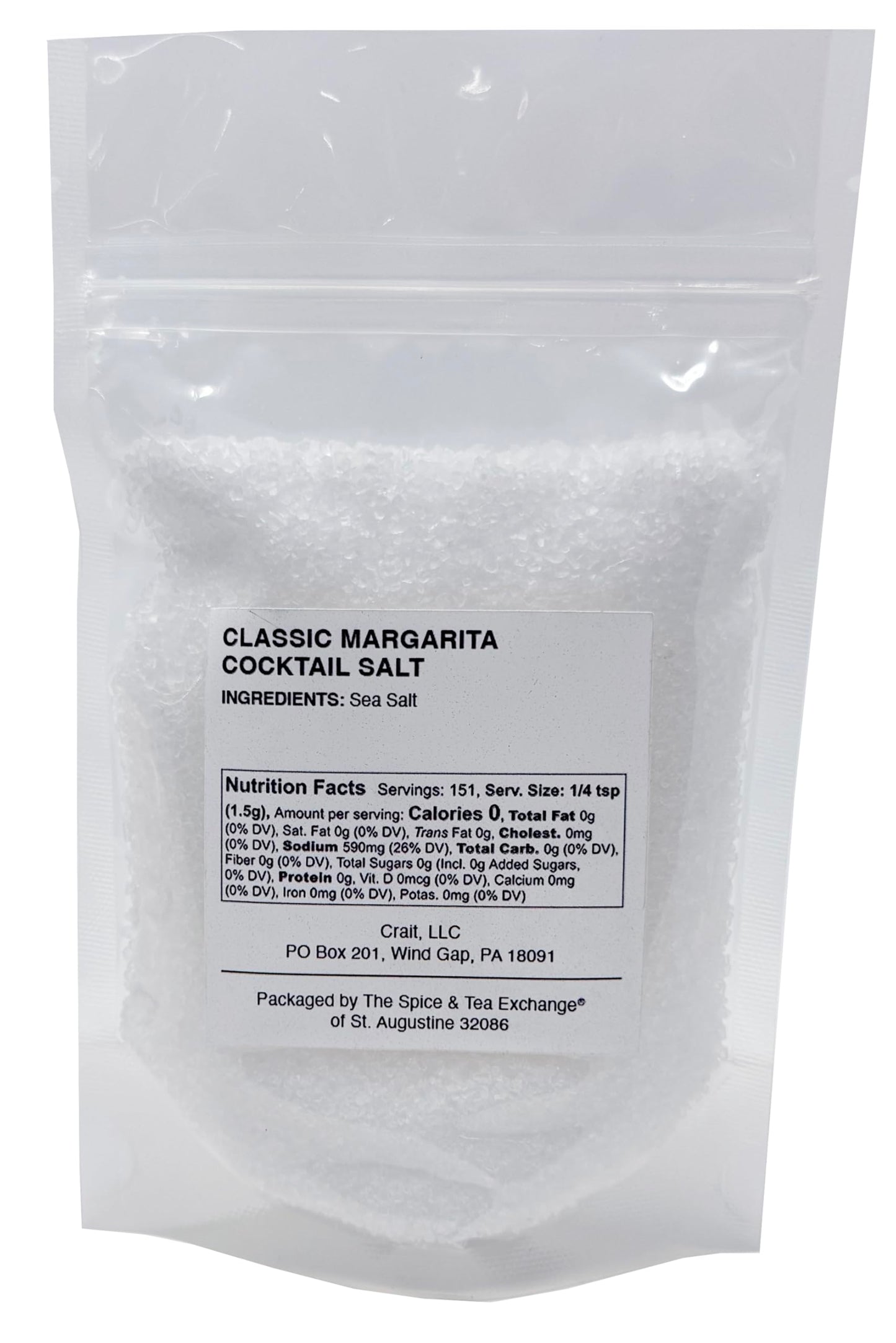 Classic Margarita Salt Cocktail Salt Margarita Salt Rimmer, Glass Rimming Garnish 8 Ounces Resealable Bag