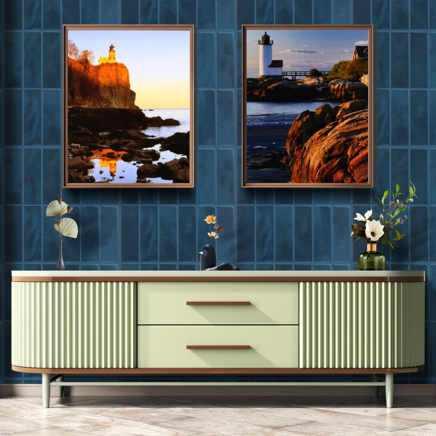 Peel and Stick Backsplash for Kitchen,New Upgrade 12" x 12" Large Premium Kitchen Backsplash,Sticker on Subway Tile Peel and Stick,Blue 10-Sheet.