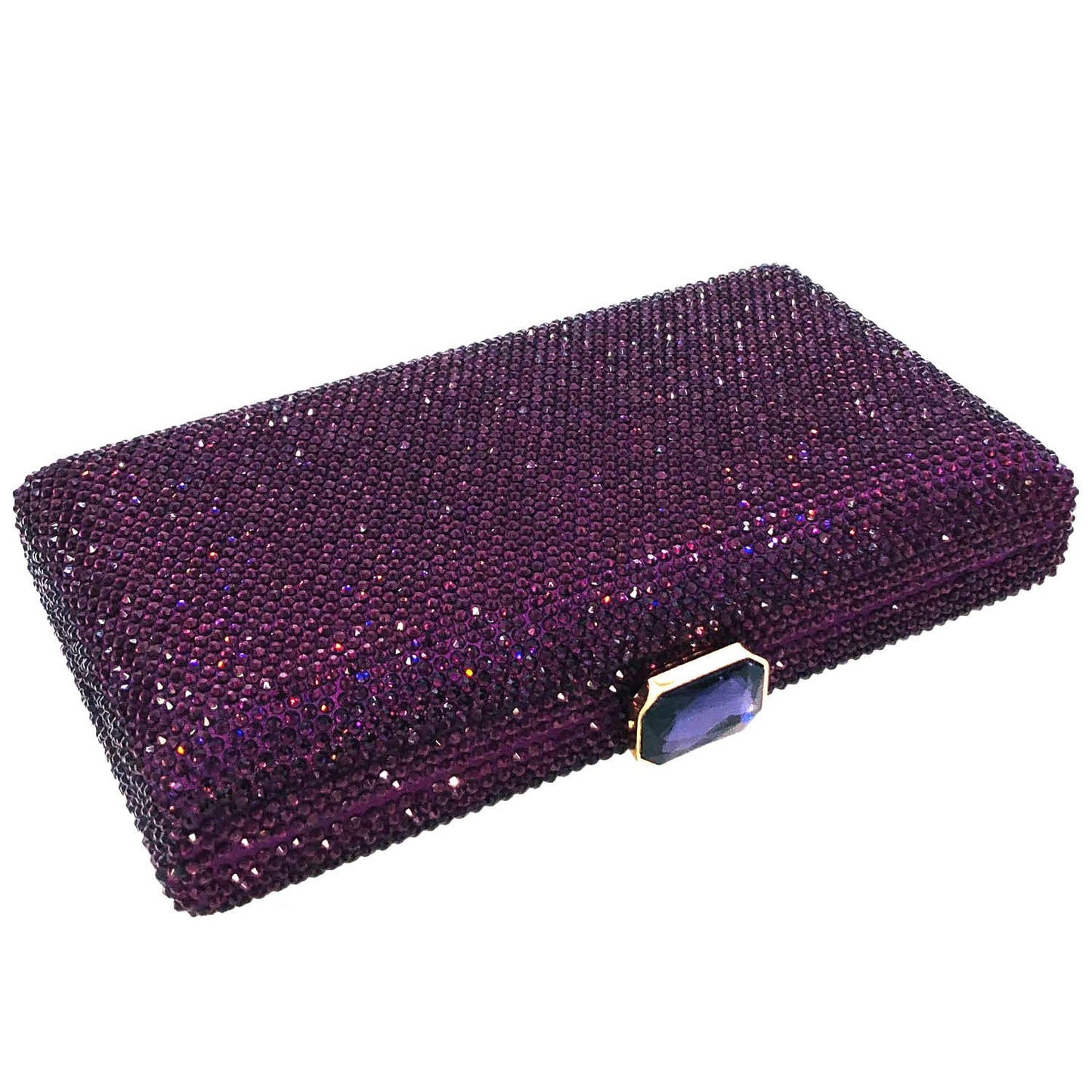 Boutique De FGG Purple Crystal Evening Bags for Women Formal Party Box Clutch Wedding Rhinestone Handbags Bridal Clutch Purse,Mini