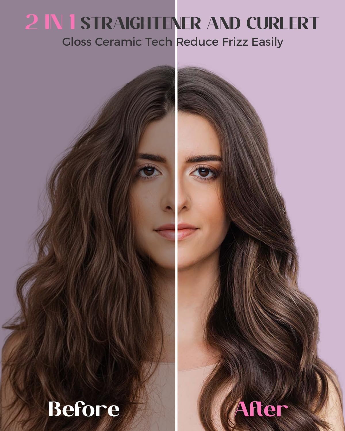 Upgraded Infrared Bounce Brush, Heated Thermal Round Brush with 5 Heat Settings & LED Display, 1.5 Inch lonic for Hair Straightener & Curling Wand, Dual Voltage, Blowout Look, Gifts for Women