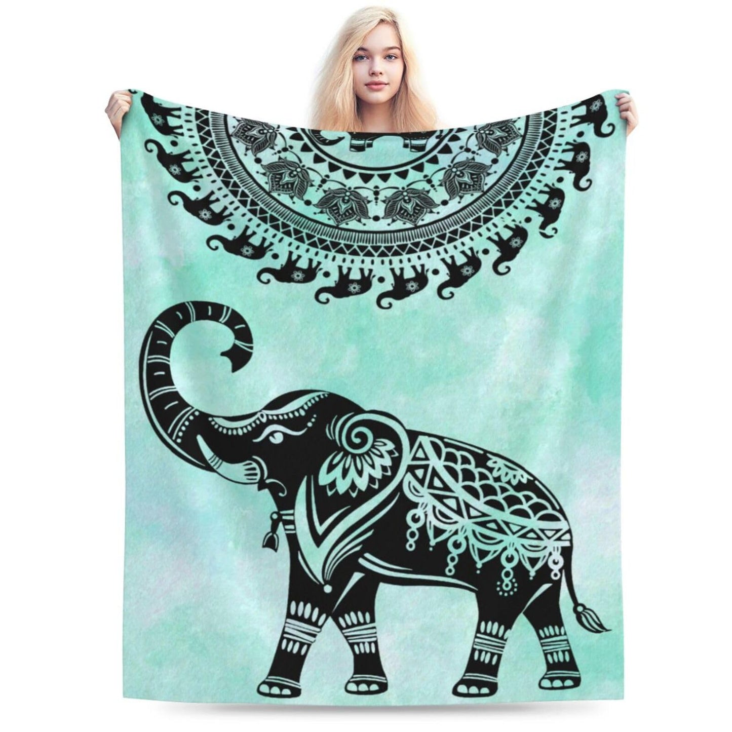 Elephant Blanket Soft Cozy Elephants Throw Blanket Gifts for Women Girls Super Plush Warm Elephant Stuff Lightweight Fleece Flannel Gift Blankets for Kids Adults 50"X40"