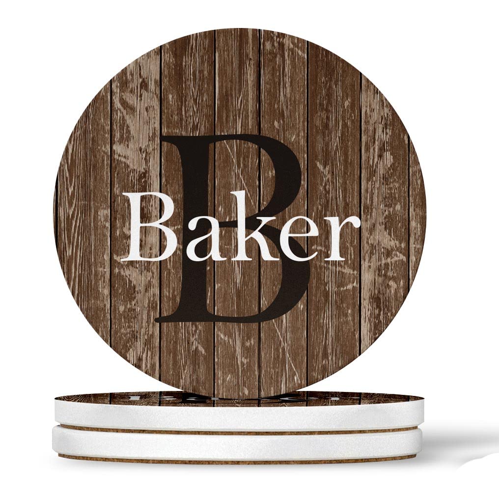 Personalized Coasters for Drinks Custom Coaster Set of 4 6 8 10 Monogrammed Initial Name Wedding Gift for Couple Handmade by The Painted Pug (Teal)