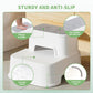 MangoHood Step Stools for Kids - Double up Toddlers Stool Multifunctional Toilet Stepping Stool for Kids Anti-Slip Step Stool for Bathroom Sink, Potty Training, Kitchen (White-1Pack)