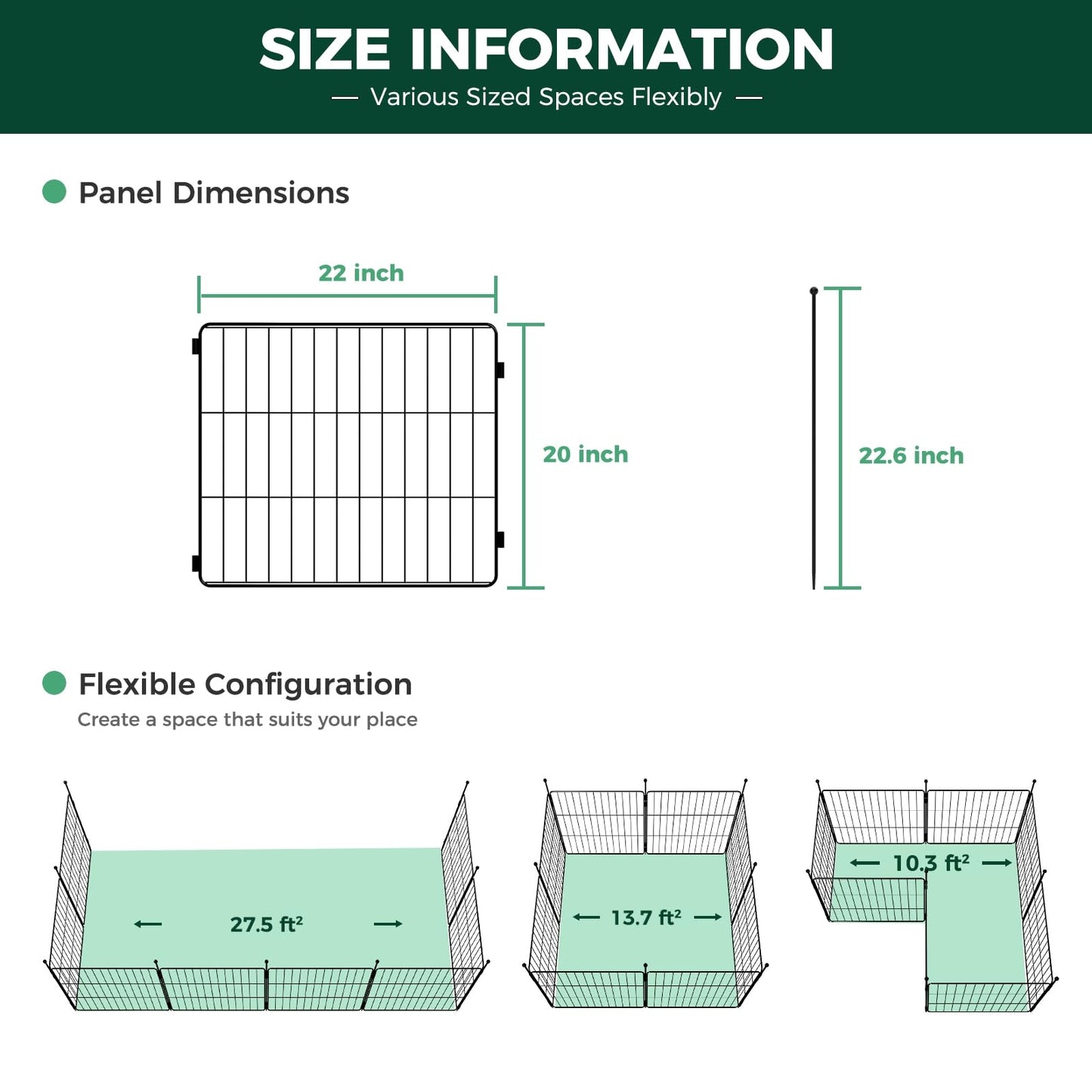 FXW MiniPaws Dog Playpen for Yard & RV Camping, Expandable 20-inch 8 Panels for Puppies and Small Dogs, Portable for Indoor and Outdoor Use