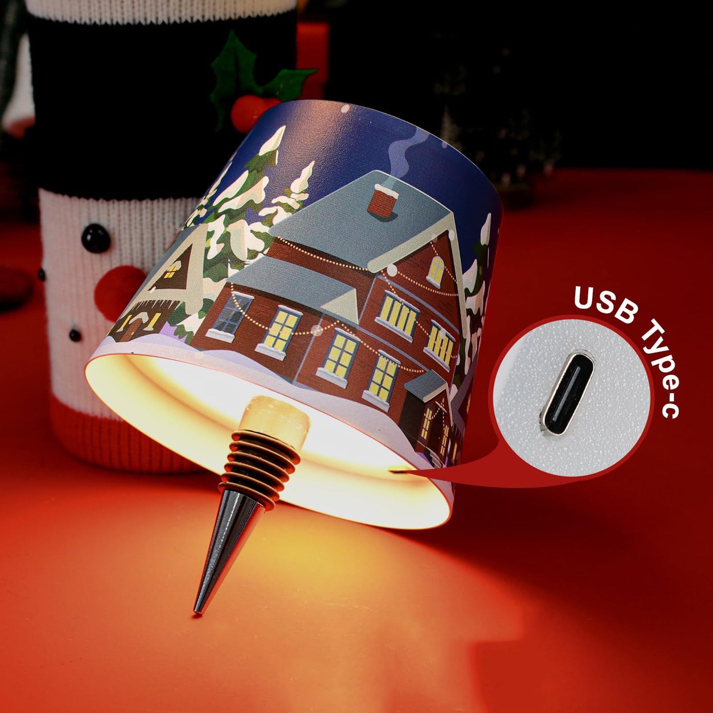 SOUDFK 2025 New Wireless Bottle lamp, Customized Indoor/Outdoor Decoration (Blue Elk)