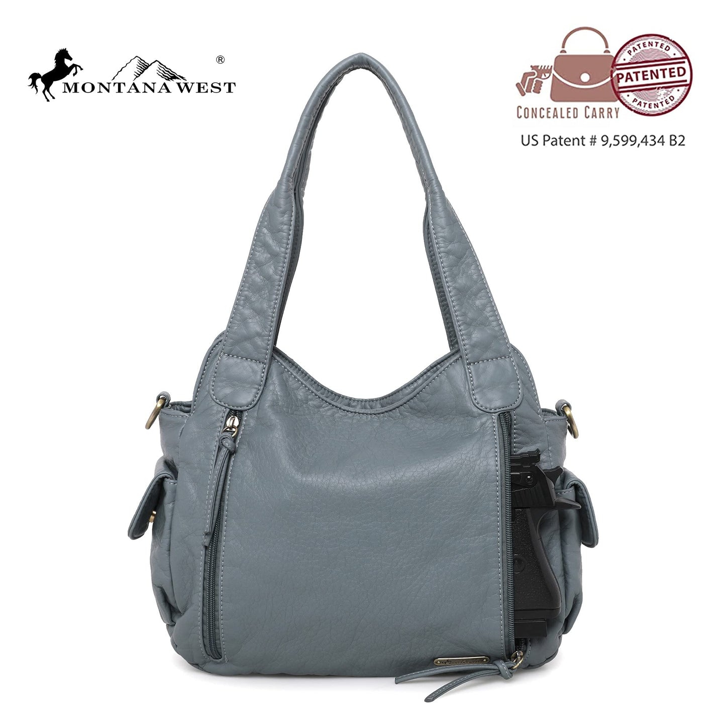 Montana West Roomy Shoulder Handbags Ladies Purse Hobo Satchel Bags Tote Washed Leather Crossbody Bag Jean MWC-019JEAN