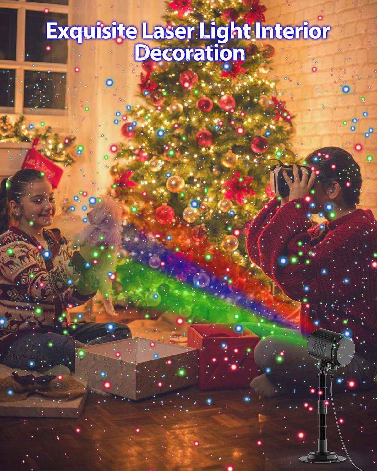 MXLATUU Christmas Laser Lights, RGB Laser Projector Light with RF Remote,Timer, Christmas Decorations Holiday Gift Projector for Xmas Home Garden Yard Party Outdoor Indoor Lights Show