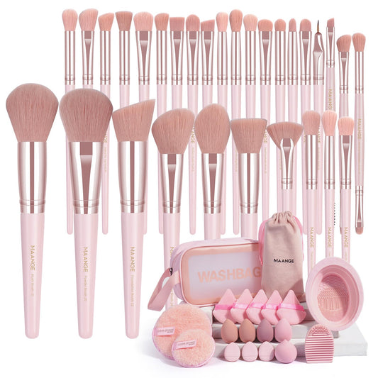 MAANGE Makeup Brushes 49 Pcs Makeup Kit, Multi-functional Makeup Tool Set with Makeup Brush Foundation Brush Make up Brushes Set (Black, 49 Piece Set)