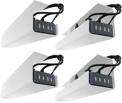 No-Screw Under Desk Cable Management Tray - Self-Adhesive Installation, Cord Management, Cable Tray, Under Desk Wire Organizer - Black Set of 2