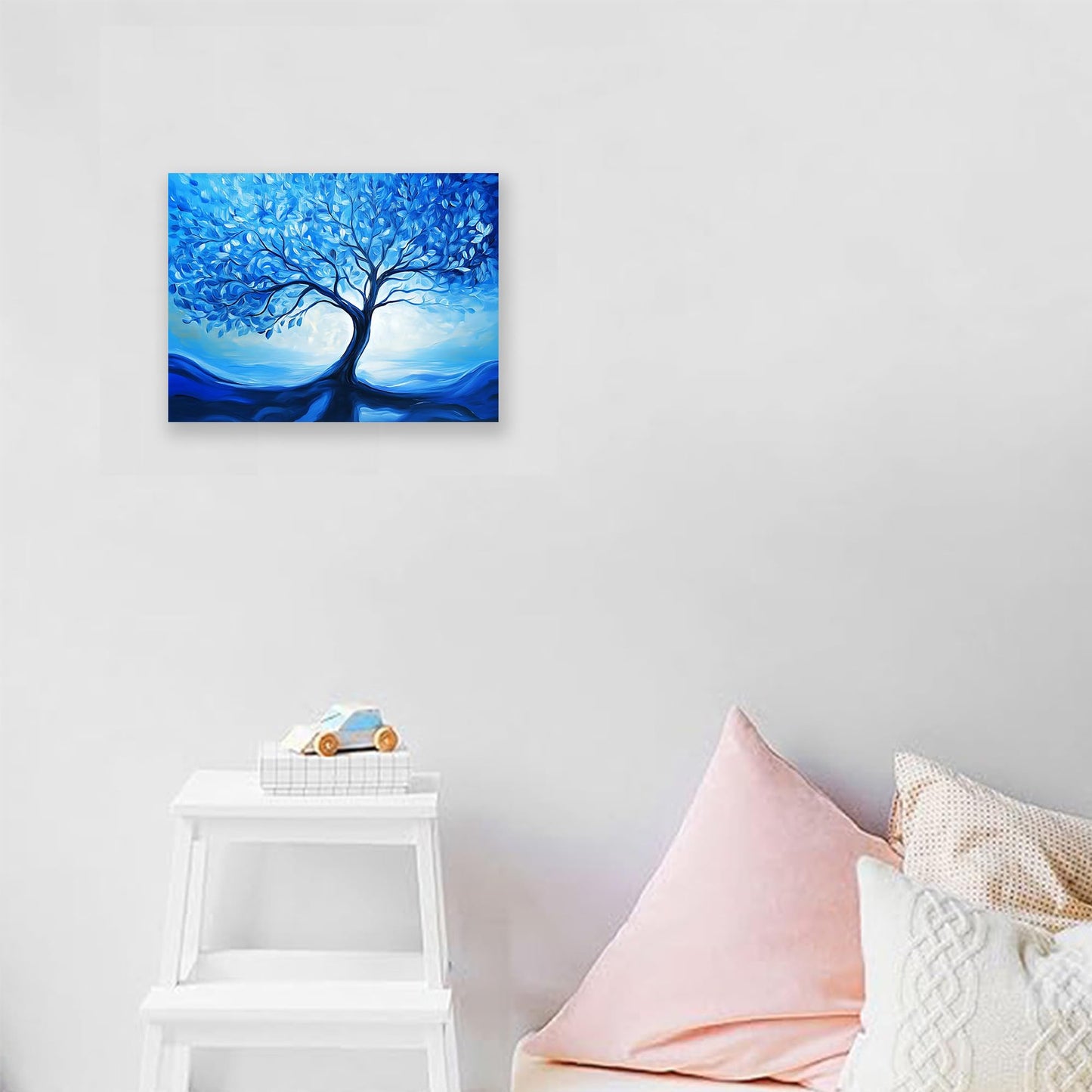 ketilly Blue Art Tree Of Life Canvas Paintings Wall Art Abstract Modern Canvas Prints Wall Art For Livingroom, Bedroom, Office, Farmhouse Home Wall Decor 15X12 Inches 1Pcs