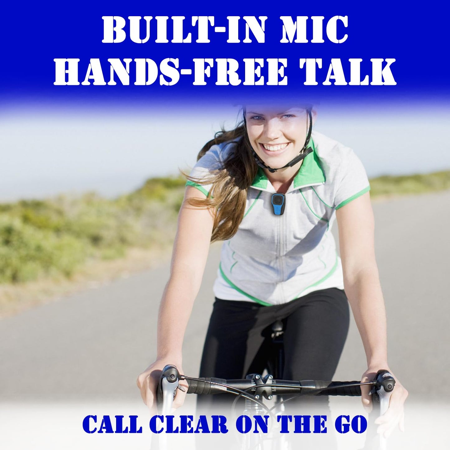 ZYUWM Wearable Bluetooth Speaker, Clip-On Wireless IP67 Waterproof Portable Speaker, Built-in Mic, Hands-Free Music/Calls for Work/Riding/Hiking/Golf/Outdoor (Blue)