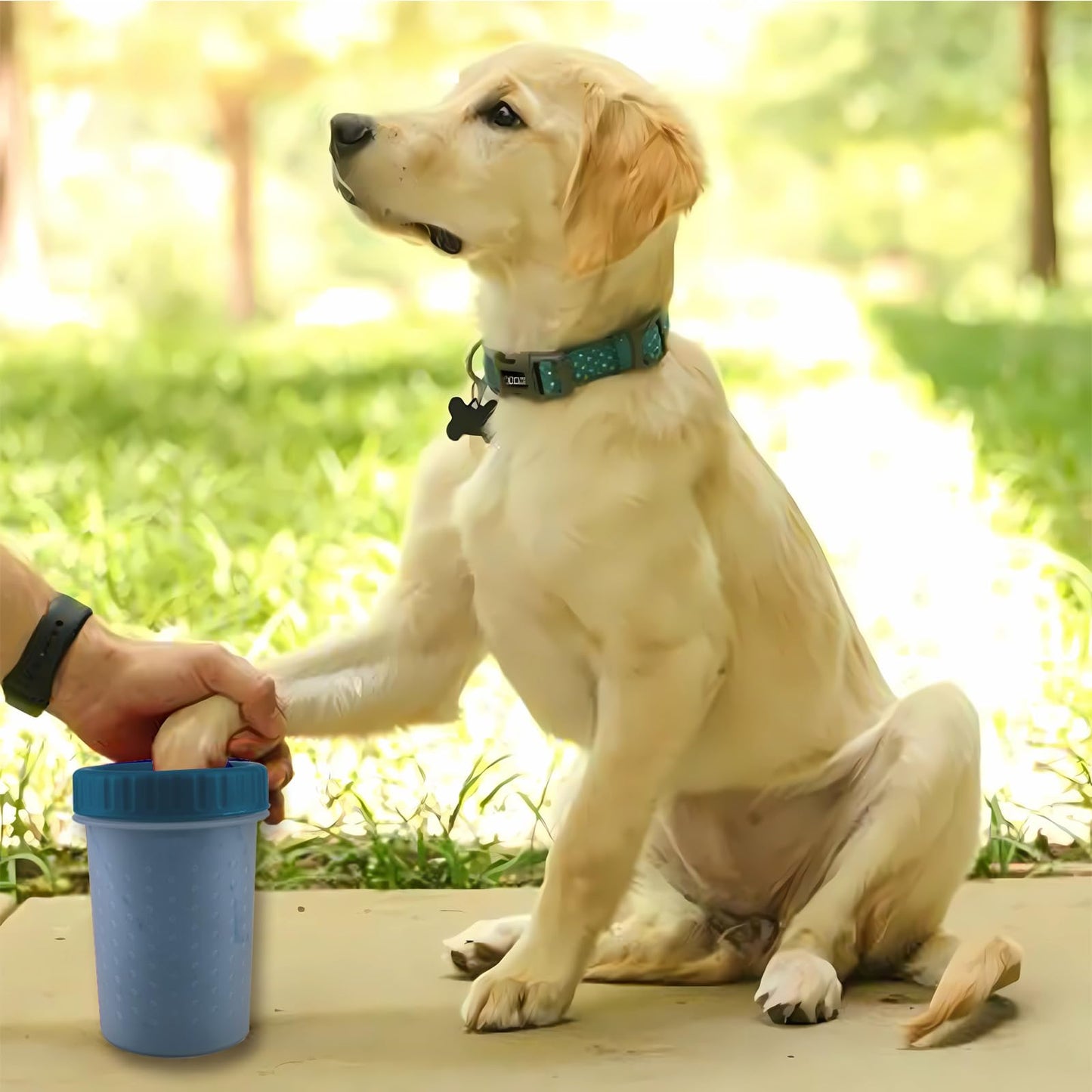 CAREFUNY 2 Pack Portable Dog Paw Cleaner, Washer, Buddy Muddy Pet Foot Cleaner for Medium Breed Dogs and Cats, Blue
