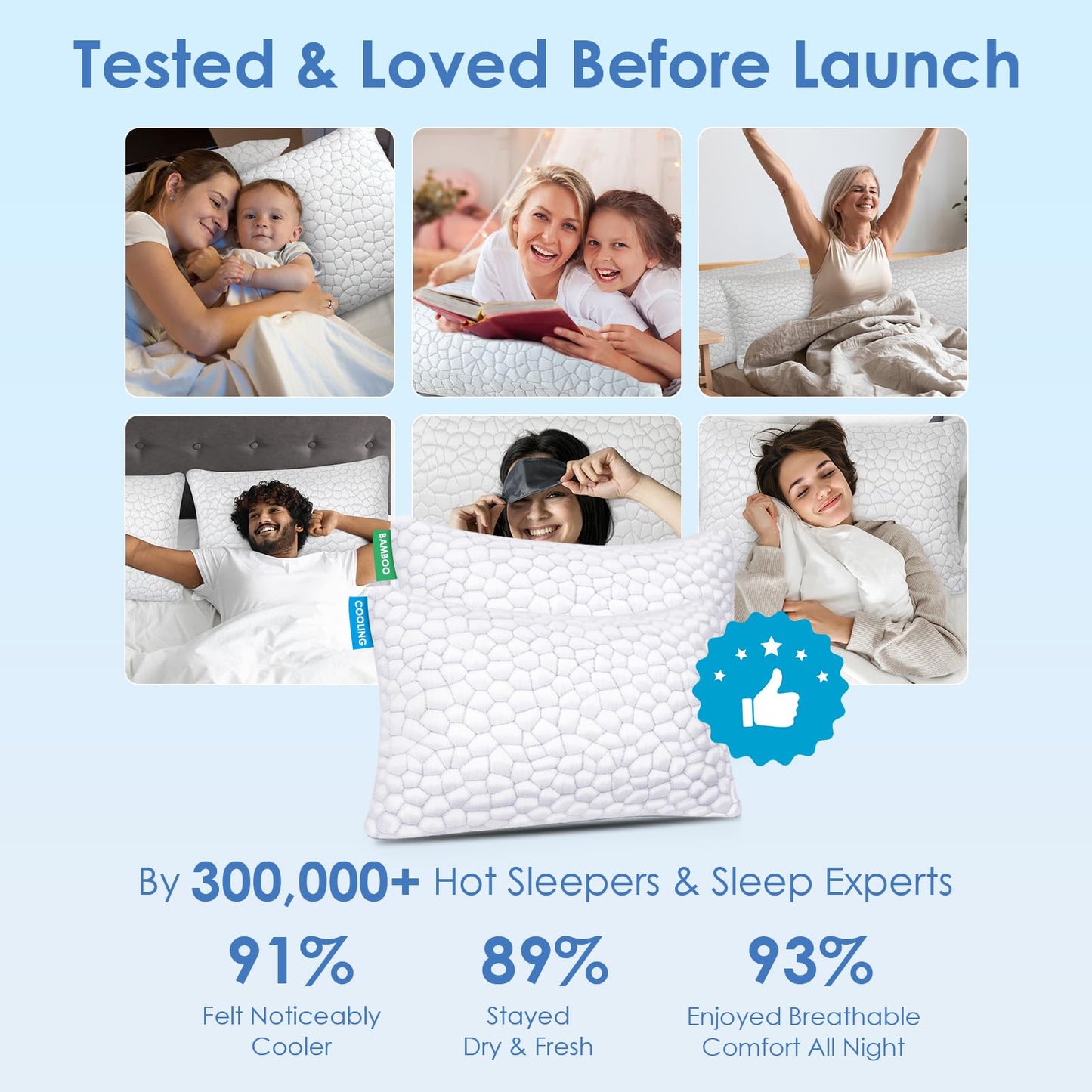 SUPA MODERN Cooling Bed Pillows for Sleeping 2 Pack Shredded Memory Foam Pillows Queen Size Set of 2, Adjustable Cool Pillow for Side Back Stomach Sleepers Luxury firm Gel Pillows for Neck Pain Relief