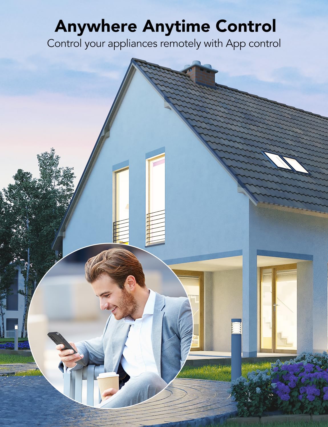 Govee Dual Smart Plug 4 Pack, 15A WiFi Bluetooth Outlet, Work with Alexa and Google Assistant, 2-in-1 Compact Design, Govee Home App Control Remotely with No Hub Required, Timer, FCC and ETL Certified