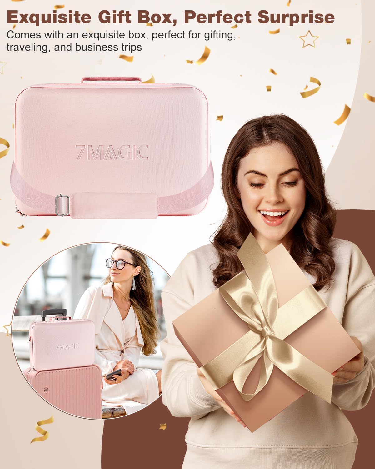 7MAGIC 7 in 1 Hair Styler & Hair Dryer Brush, 110,000 RPM High-Speed Blow Dryer with Negative Ions for Frizz-Free Styling Fast Drying Curling Volumizing Straightening, Hot Air Styler with Travel Case