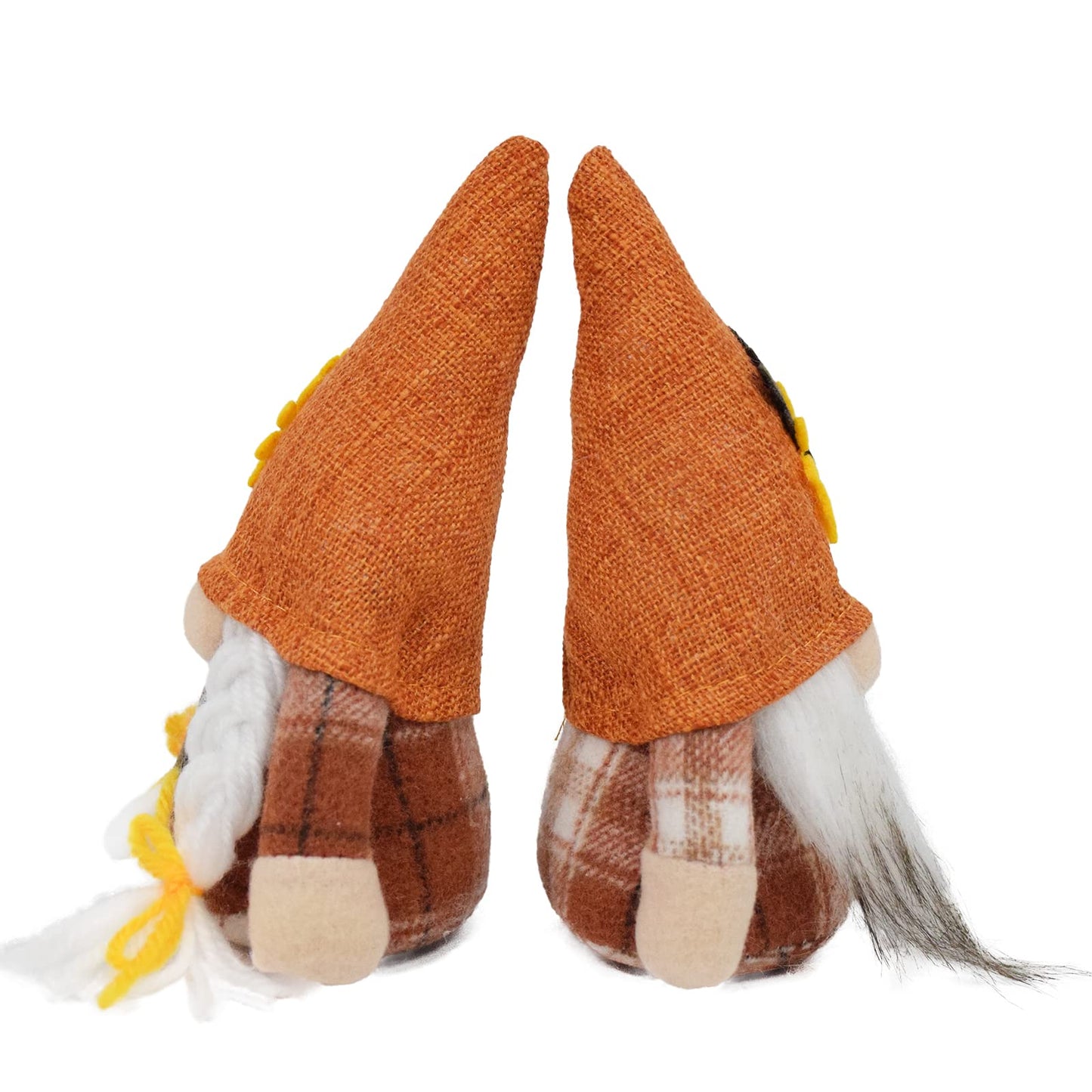 Vytina 2 PCS Autumn Gnomes Fall Decoration Harvest Thanksgiving Handmade Scandinavian Tomte Tiered Tray Decor Maple Leaf Sunflower Gnome Plush Festival Home Decor