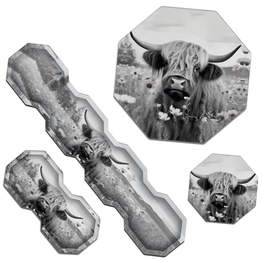 Ergonomic Keyboard Wrist Rests Gel Memory Foam Mouse Pad with Round Mousepad + Coasters, Wrist Support Set with Non Slip Base for Gaming Office Laptop Easy Typing & Pain Relief, Purple African Girl