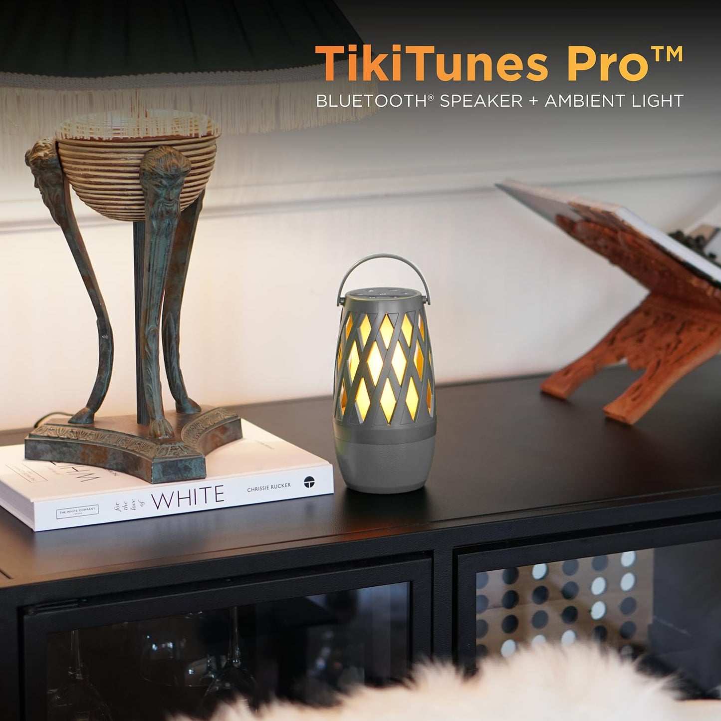 Limitless TikiTunes Pro Portable Bluetooth 10-Watt Speaker with 3-Mode LED Flame Light, Pair up to 100 Speakers, 4000 mAh Battery for iPhone/iPad/Android (Graphite)