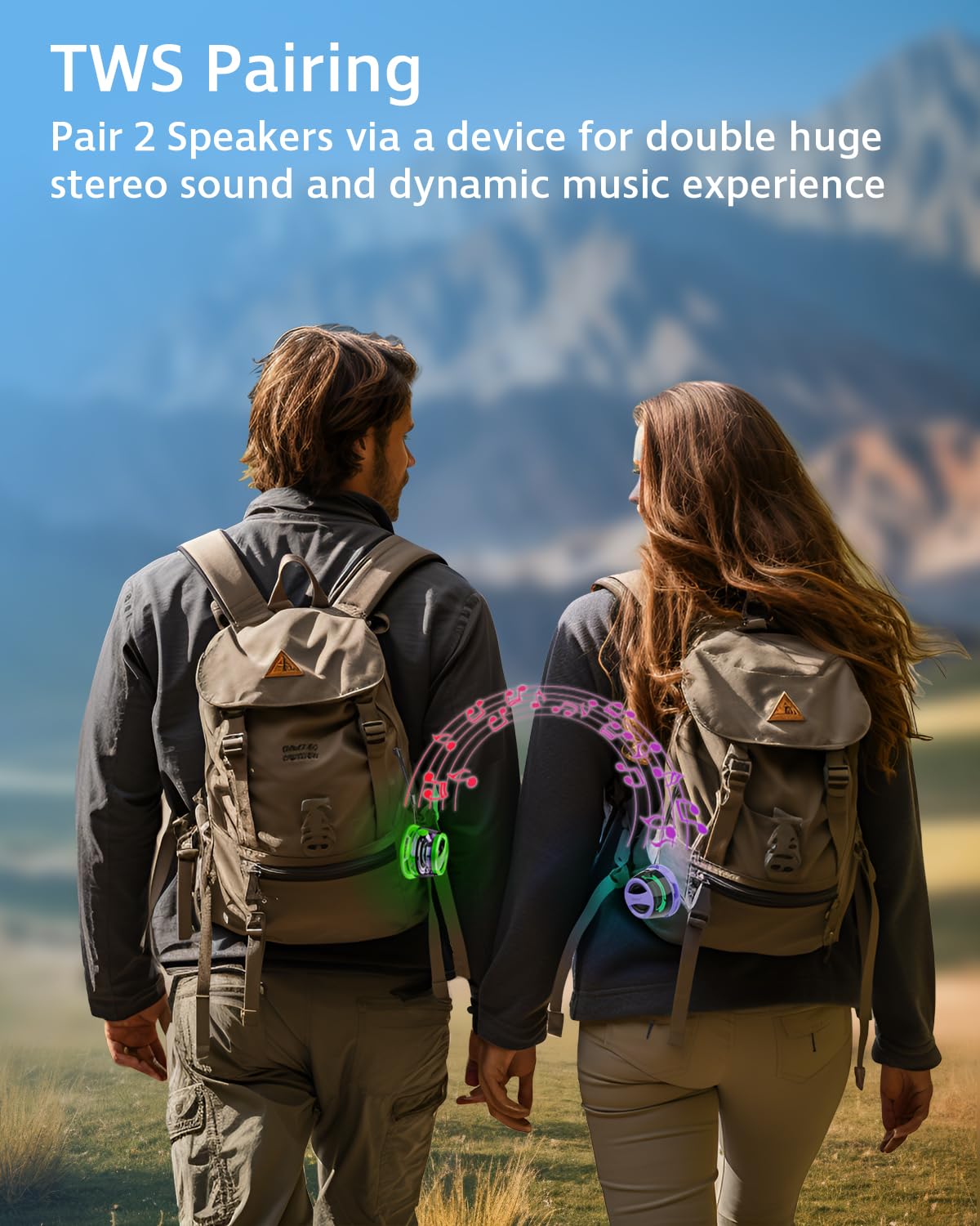 Intejoy Portable Bluetooth Speakers Wireless with RGB Light, Stereo Sound Shower Speaker Bluetooth 5.4 Version, Magnetic Mobile Phone Holder -G200Pro (Green)