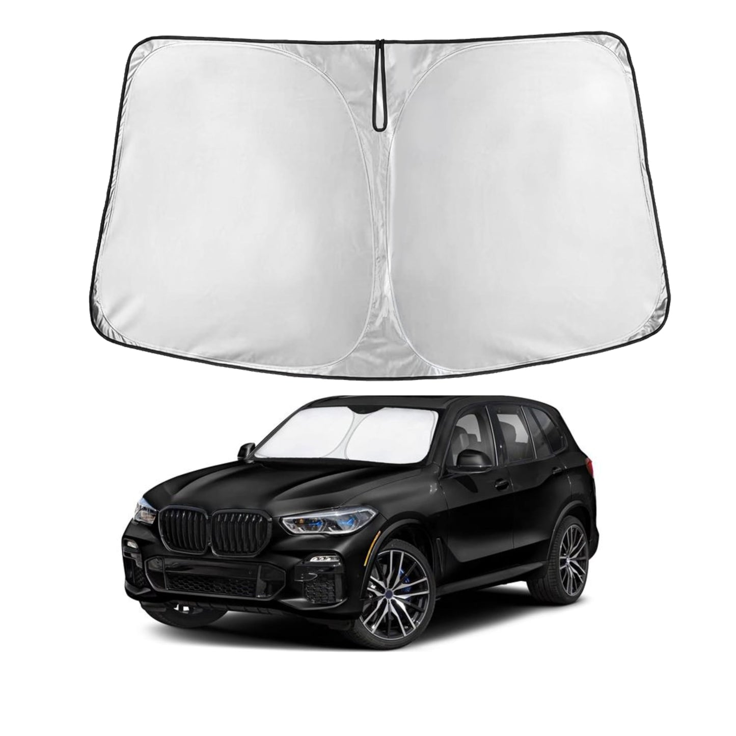 for Ford Transit 2015-2024 2025Windshield Sunshade Compatible-EcoNour 240T Polyester Material Cars Sun Visor Reflector Blocks UV Rays - Foldable Sunshade Interior Protection Accessories