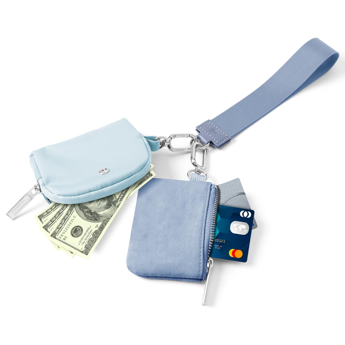 Mum's Memory Mini Zip Around Wristlet Wallet for Women Dual Pouch Wristlet Portable wallet Coin Purse Mini Women Coin Pocket