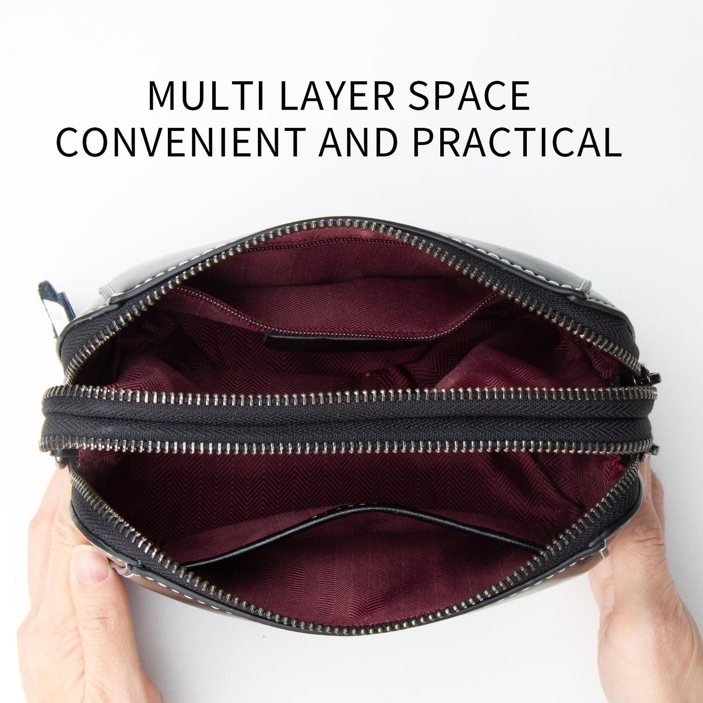 Designer Leather Small Crossbody Bags Purses for Women Cell Phone Bag Soft Women's Shoulder Handbags Gifts for Women (H-Black)