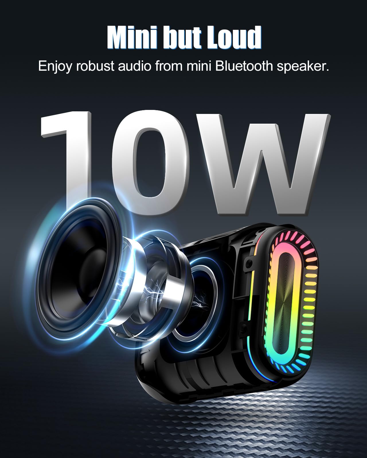 OHAYO Bluetooth Shower Speaker, IPX7 Waterproof, Portable Mini Speaker with Clip, Wireless, 24H Playtime, RGB Light, Powerful Sound and Punchy Bass, Electronics Gifts for Outdoors/Home/Office/Travel