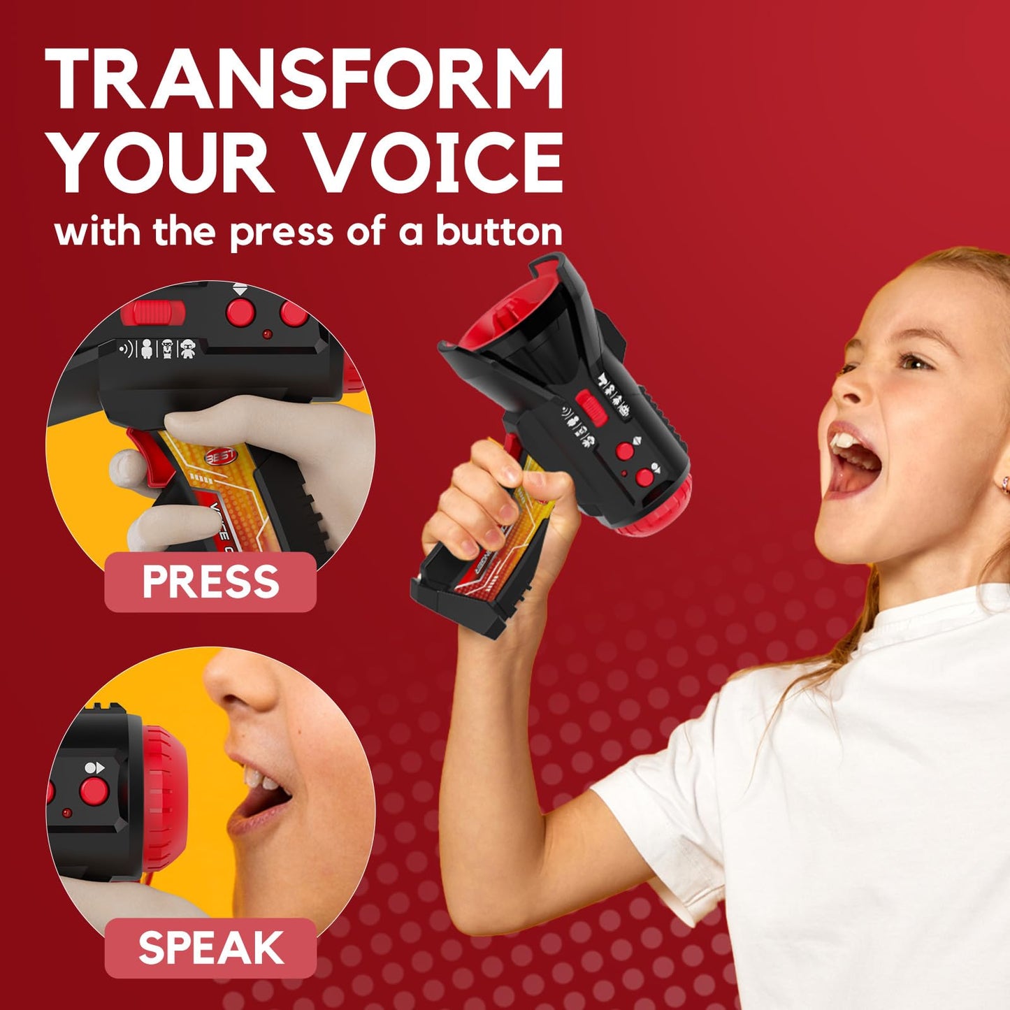 Multi Voice Changer for Kids with 8 Different Voice Effects, Voice Changer, Recorder, and Megaphone Function, Kids Voice Changer Toy for Kids, Teens Age 3 Years and Up