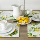 Benson Mills Cork Placemats Set of 4, Thick Cork Place Mats for Kitchen and Dining Tables, Easy Clean Table Mats (12" x 16" Rectangular Set of 4, Lemons)