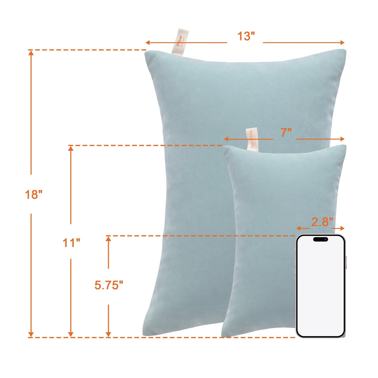 NTBAY Tiny Pillows, Down Alternative 7"x11" Microfiber Mini Pillows for Travel, Pets, Soft Machine Washable Small Pillow for Neck, Wrist, Lumbar and Knee, Sea Green