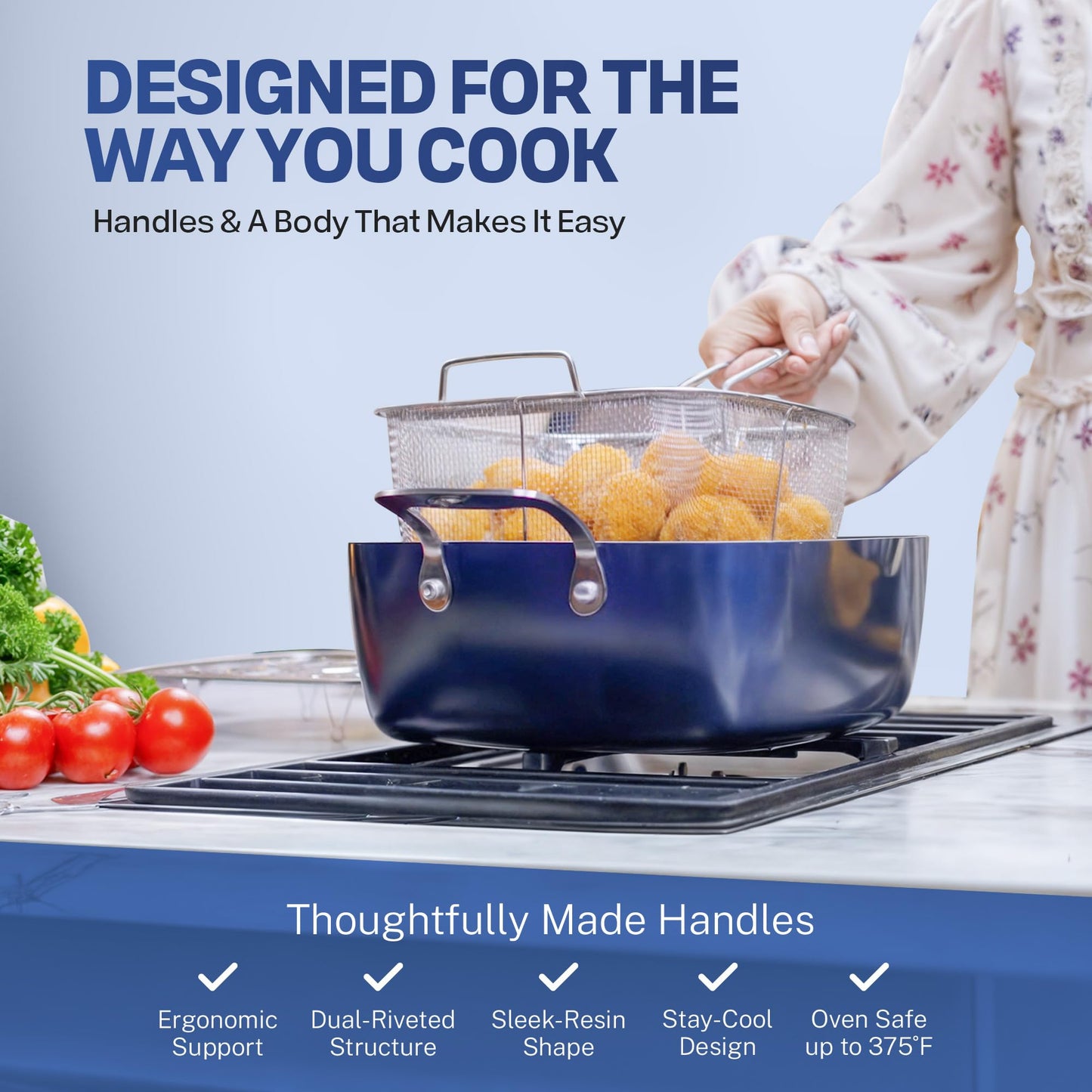 GRANITESTONE 20 Pc Kitchen Pots and Pans Set Non Stick Cookware Set, Kitchen Cookware Sets with Deep Frying Pan Set and Bakeware Set, Non Toxic PFOA PFOS Free, Oven and Dishwasher Safe