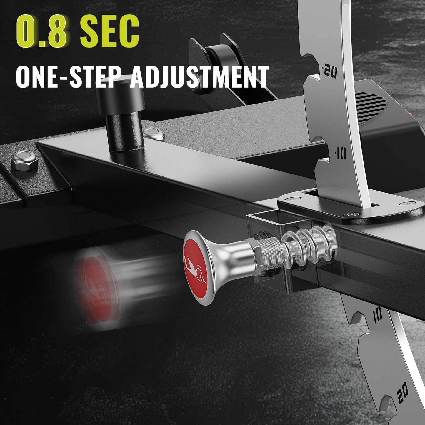 FLYBIRD Strength Training Bench for Home Gym, Vertical Storage Space-Saving Workout Bench, 1200lbs Capacity Adjustable Weight Bench with Detachable Headrest and Leg Support