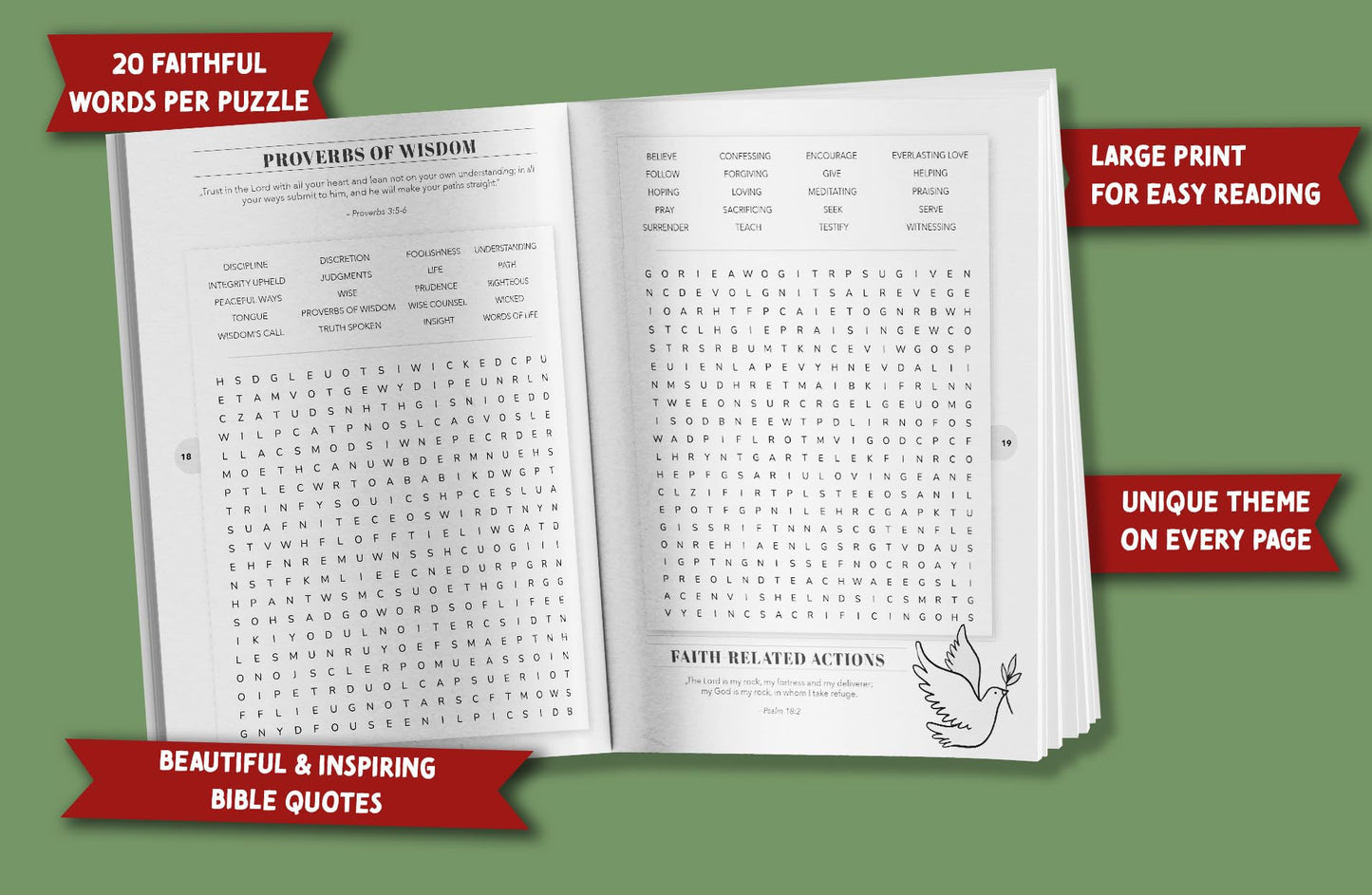 Inspirational Bible Word Search for Adults: Large Print Word Puzzles for Christian Faith, Love and Hope (Word Find Books For Adults)