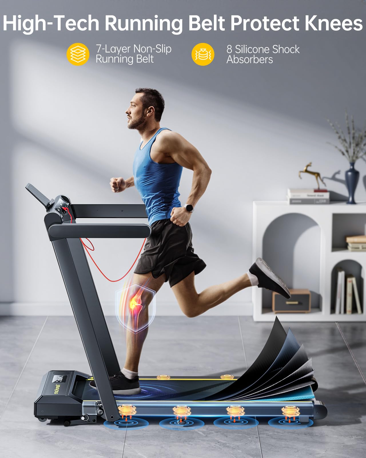 TOPUTURE Walking Pad Treadmill with 12% Incline, 4 in 1 Folding Treadmill for Home/Office with Handle Bar, 2.5HP Under Desk Treadmills Portable Walking Pad with App & Bluetooth Speaker, 0.6-10MPH