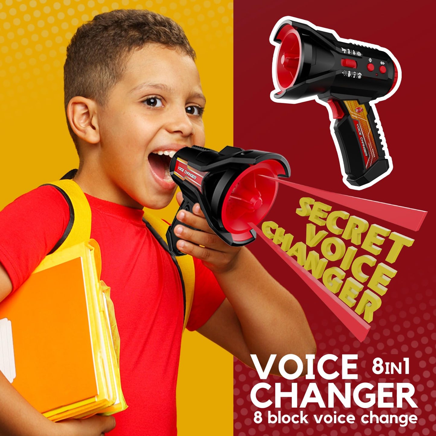 Multi Voice Changer for Kids with 8 Different Voice Effects, Voice Changer, Recorder, and Megaphone Function, Kids Voice Changer Toy for Kids, Teens Age 3 Years and Up