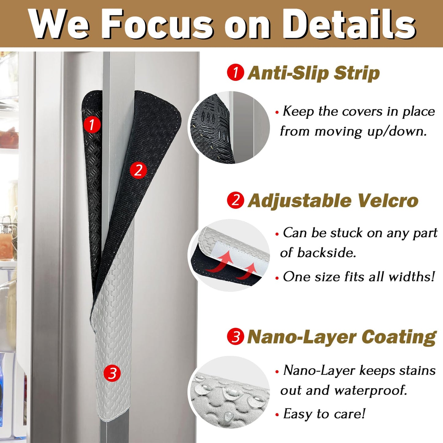 Refrigerator Door Handle Covers, 4 PCS, Performance Appliance Handle Covers, Non-Slip Fridge Door Handle Covers, Keep Your Kitchen Clean, Microwave Oven Dishwasher door Handle Protectors(Light Gray)