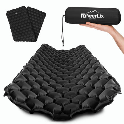 POWERLIX Ultralight Inflatable Camping Sleeping Pad - Camping Mattress for Backpacking, Hiking, Compact Lightweight Air Pad for Camping, Inflation Hand Pump Bag/Repair Kit Included