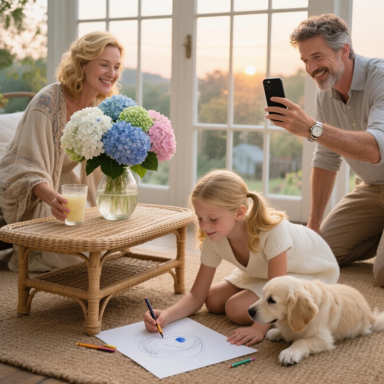 Real Touch White Hydrangea Artificial Flowers (4-Pack) -20" Faux Hydrangea Flowers with Long Stem & Leaves - Realistic Fake Hydrangeas for Home Decor Floral Arrangements Wedding Bouquets Centerpieces