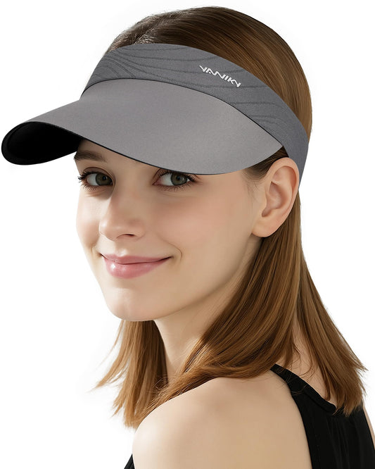 Sun Visor Hat for Women,UPF50+ Seamless Sun Hats Men Women Lightweight Sports Cap Stretchy Ponytail Hat for Outdoor