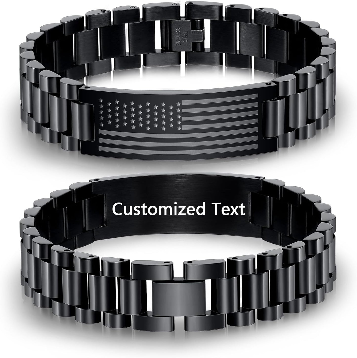 Gifts for Dad Stepdad New Dad Husband, Stainless Steel American Flag Watch Bracelet Birthday Fathers Day Christmas Jewelry Gifts for Men